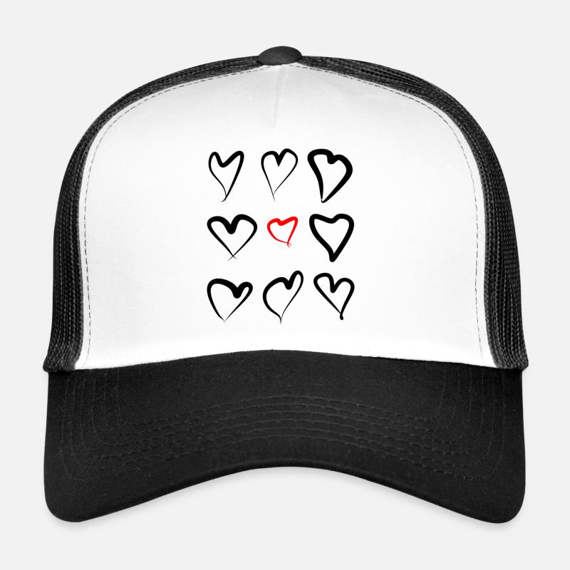 9 Herze - Trucker Cap - Weiß/Schwarz