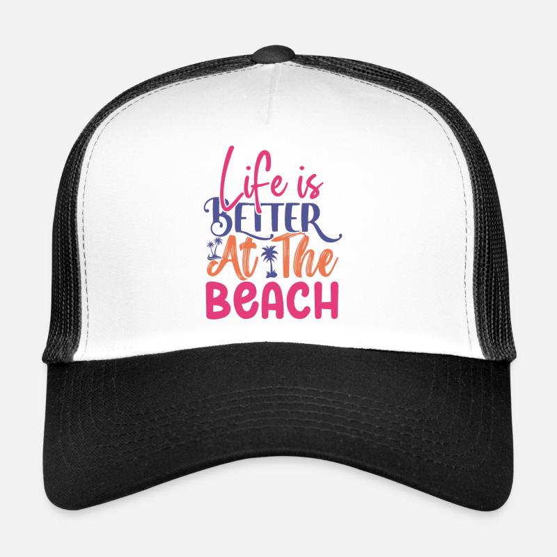 La vie est plus belle à la plage Casquette trucker 