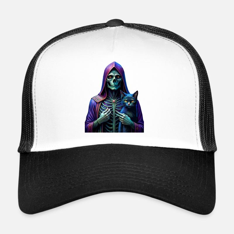 Tod mit einer Katze in den Händen Trucker Cap