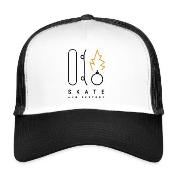 Skate and destroy - Trucker Cap - white/black - Front