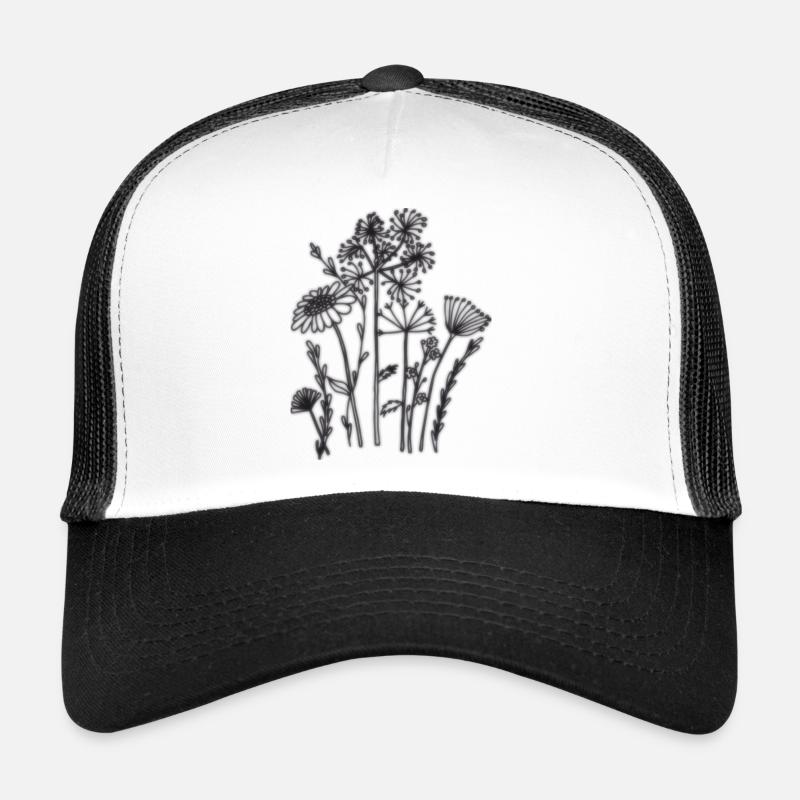 trockenblumen schwarz Trucker Cap