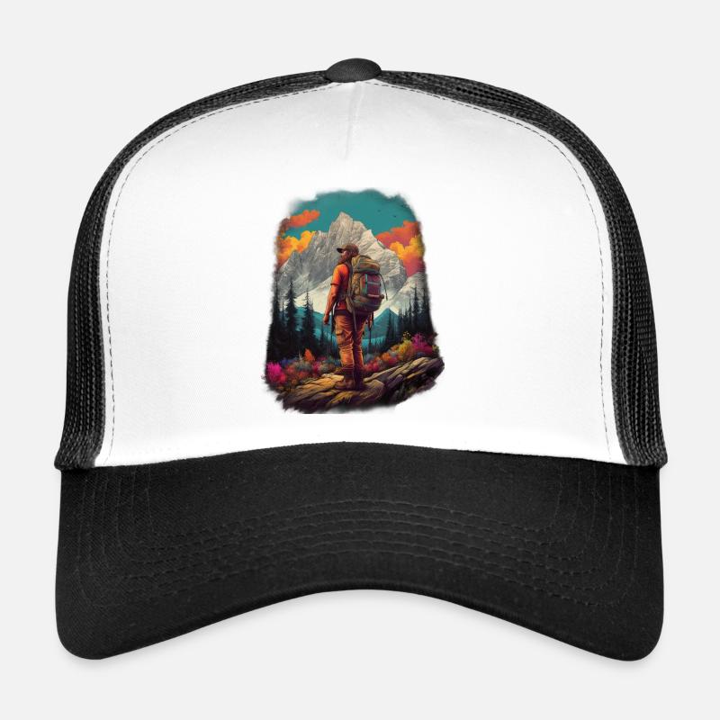 Wanderer 01 - Trucker Cap - Weiß/Schwarz