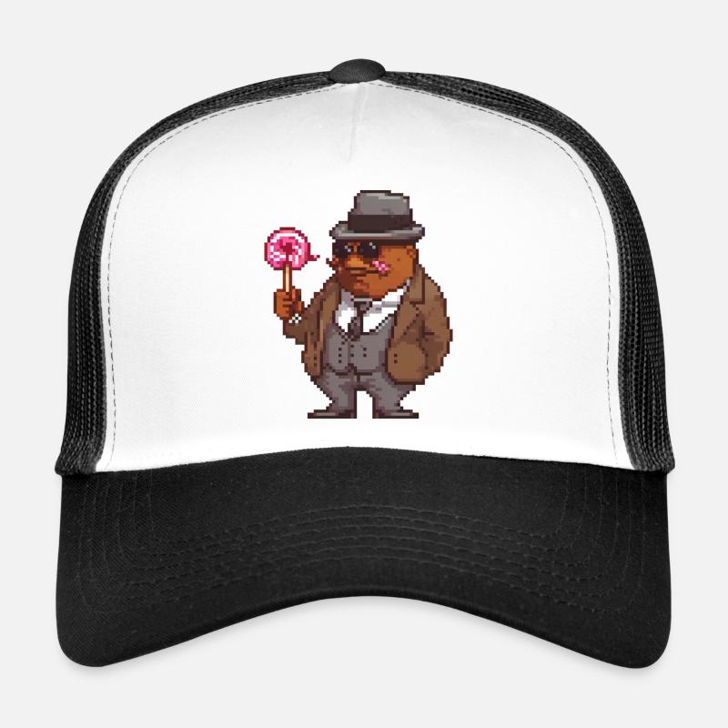 Dapper Pixel Gentleman - Trucker Cap - white/black
