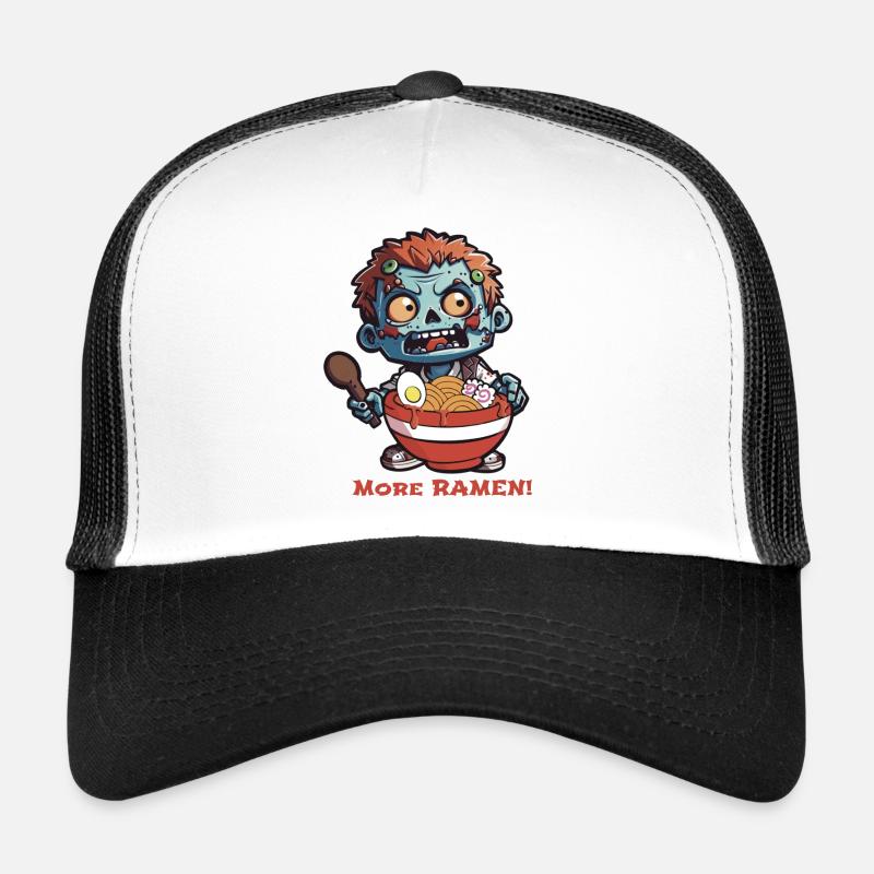 Monstre Ramen - Casquette trucker  - blanc/noir
