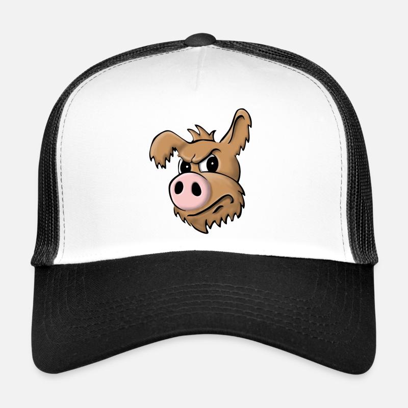 Pig dog skeptical Trucker Cap