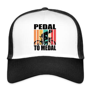 Pedal To Medal Rennrad Roadbike Rennräder Rennrad - Trucker Cap - Weiß/Schwarz - Vorne