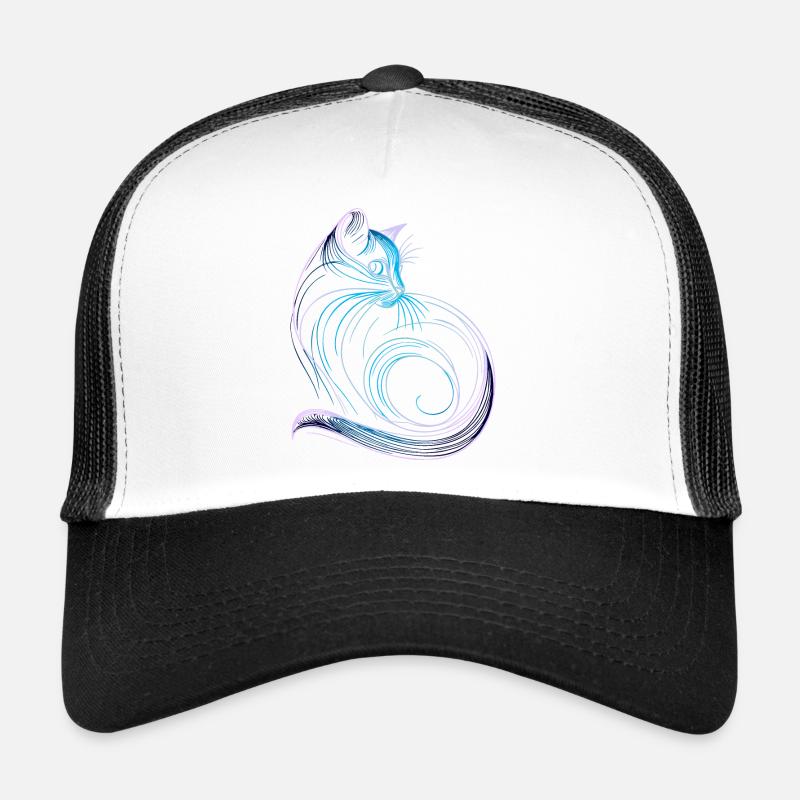Cat style minimalist gradient blue Trucker Cap