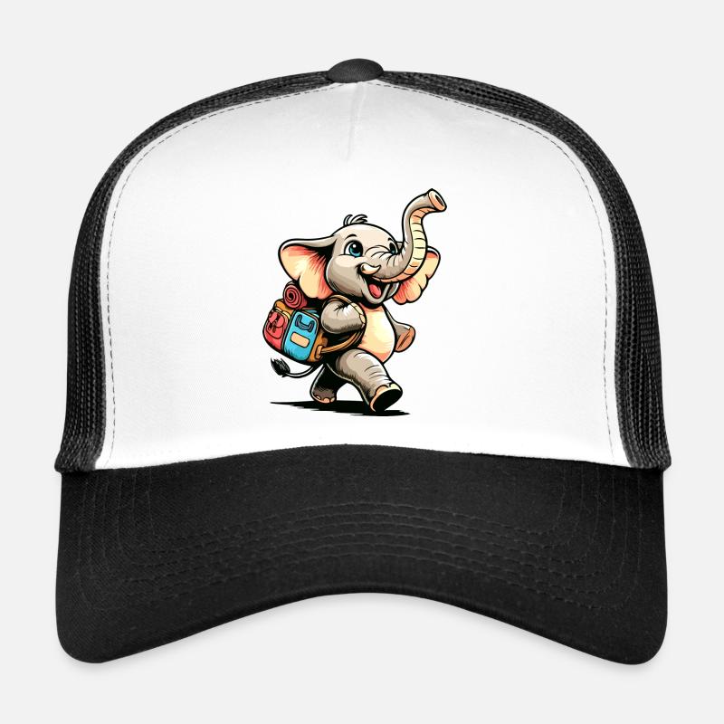Tiny Trekker: The Jolly Elephant Trucker Cap