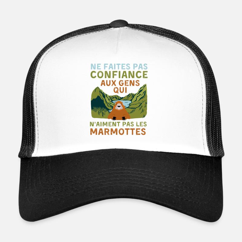 Marmottes - Casquette trucker  - blanc/noir