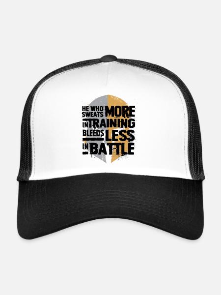 T-shirt de motivation 01 - Casquette trucker  - blanc/noir - Devant