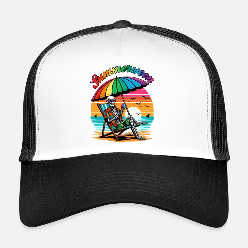 Summerween Skeleton : se détendre en été Casquette trucker 