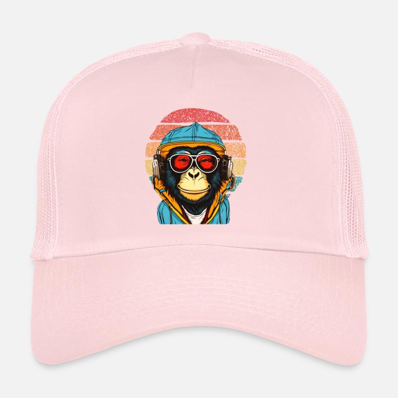 Chill Monkey Sunglasses Relaxed Chimpanzee Trucker Cap