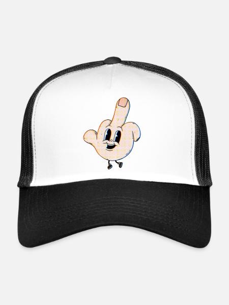 dancefly Mittelfinger - Trucker Cap - Weiß/Schwarz - Vorne