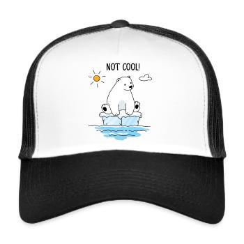Eisbär auf einer Eisscholle - Trucker Cap - Weiß/Schwarz - Vorne
