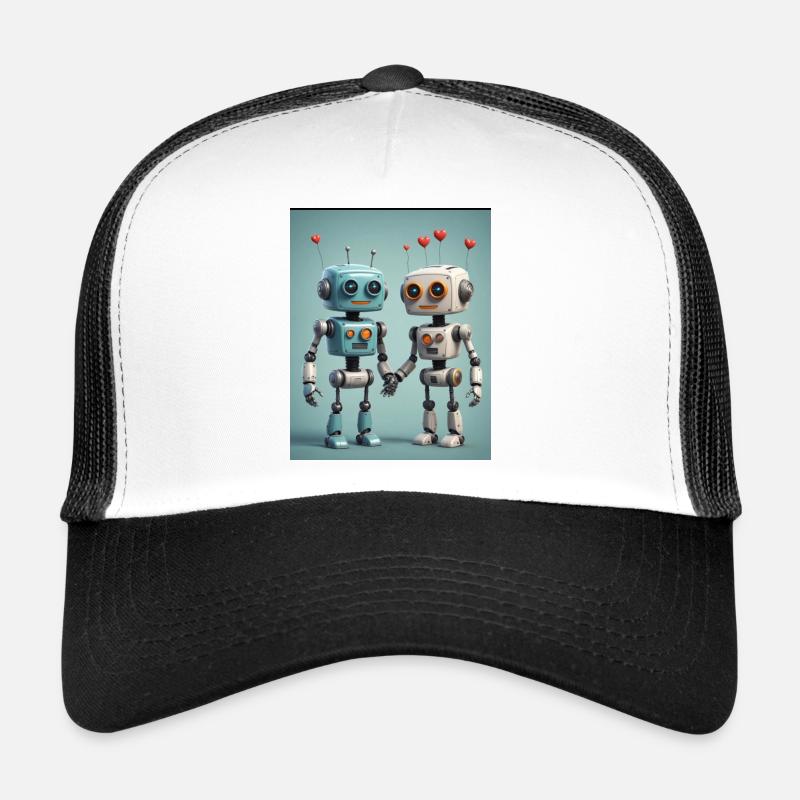 Robot Couple Trucker Cap