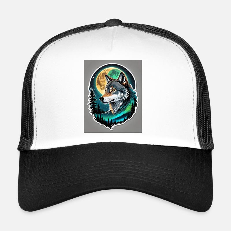 Mondwald-Wolfensiegel - Trucker Cap - Weiß/Schwarz