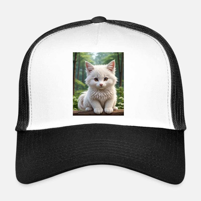 Cute Cat - Trucker Cap - white/black