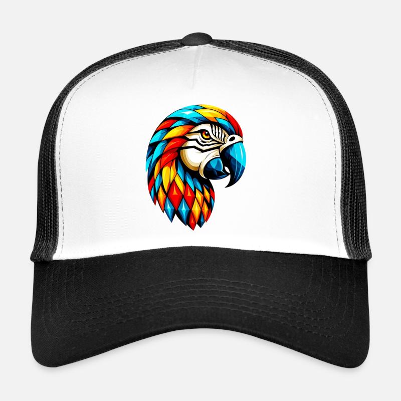 Harlekin Papagei - Trucker Cap - Weiß/Schwarz