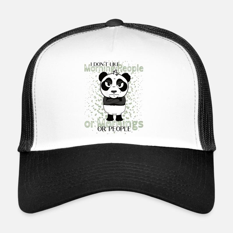 Don’t Like Mornings – Grumpy Panda Humor - Casquette trucker  - blanc/noir
