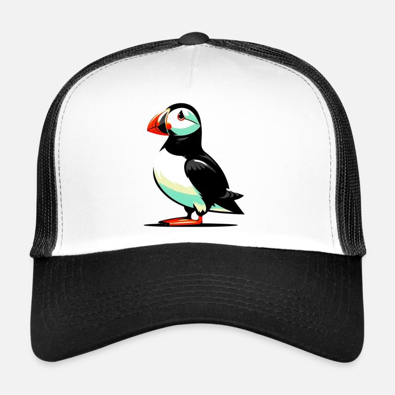 Macareux - Casquette trucker  - blanc/noir