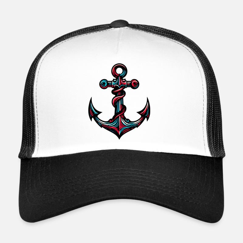Ein Anker - Trucker Cap - Weiß/Schwarz