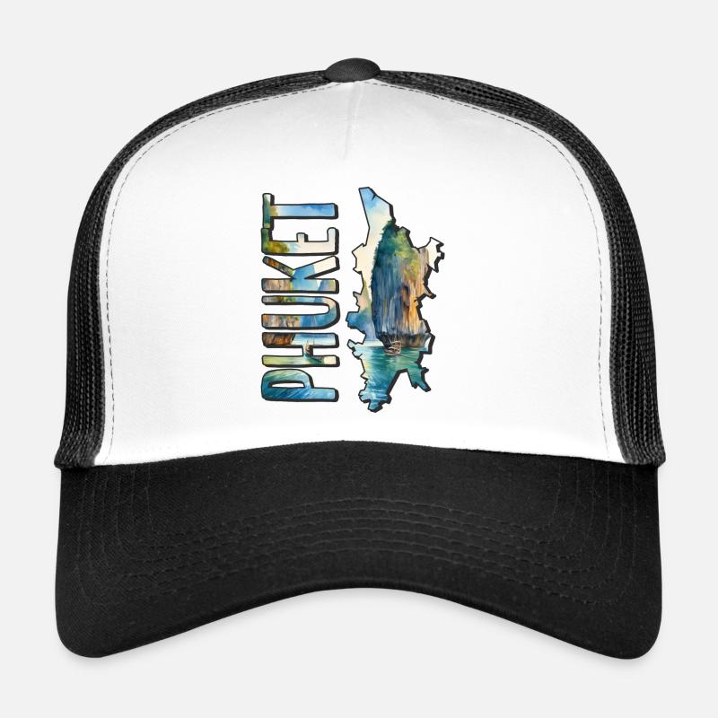 Carte aquarelle Phuket Casquette trucker 