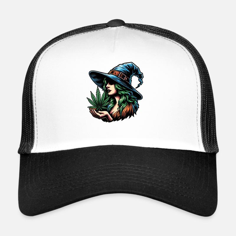 Hexe mit Marihuana - cooles Cannabis Design Trucker Cap