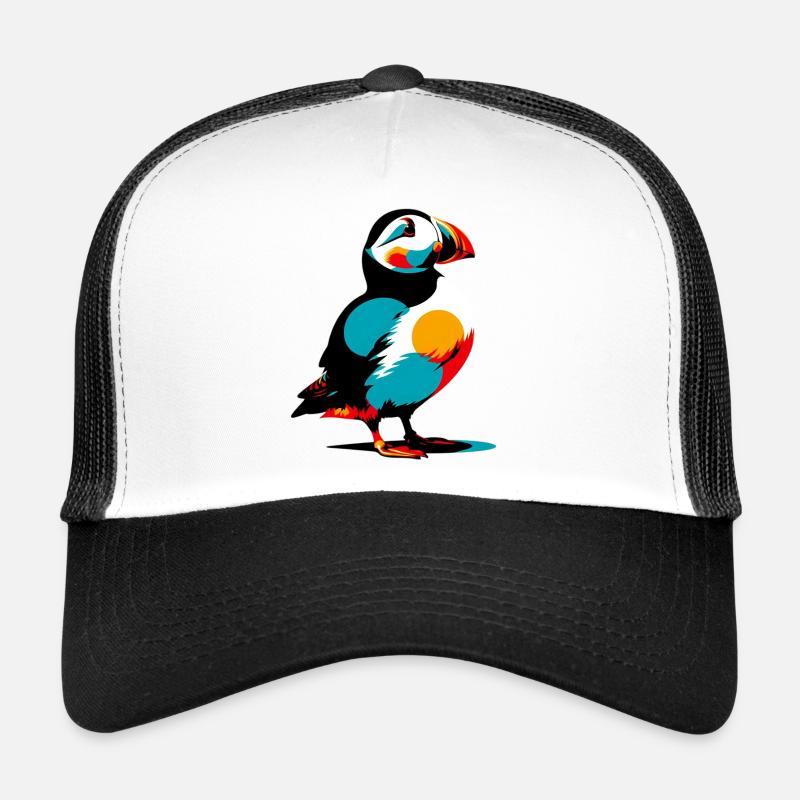 Papageitaucher - Trucker Cap - Weiß/Schwarz