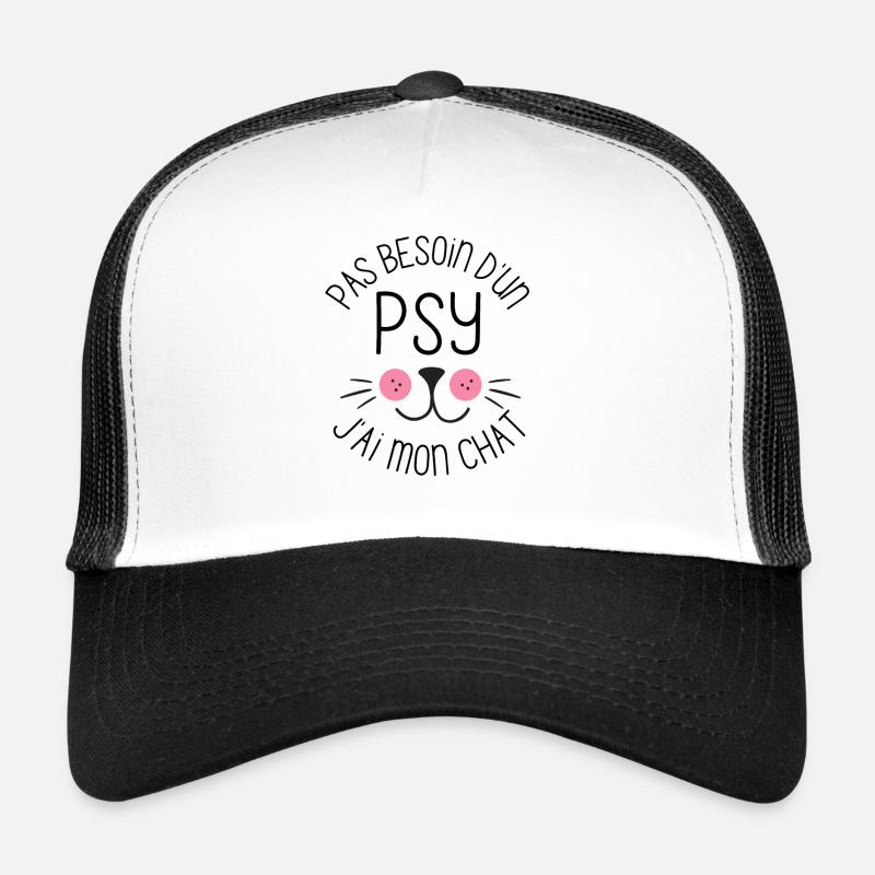 Pas besoin d un psy j ai mon chat mignon Casquette trucker 