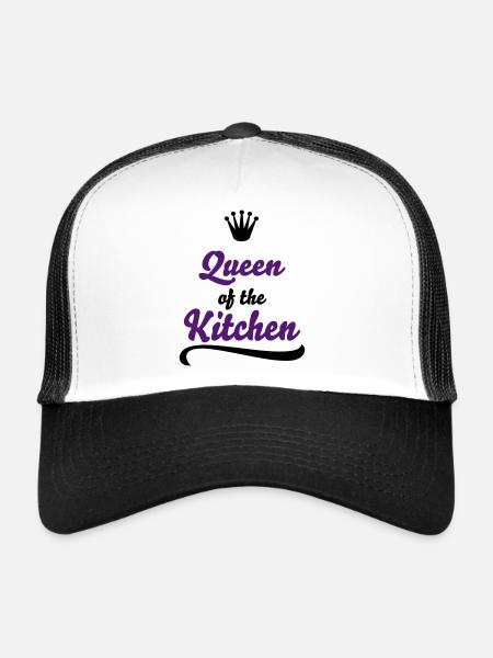Cadeaux amusants pour les femmes qui aiment cuisiner - Casquette trucker  - blanc/noir - Devant