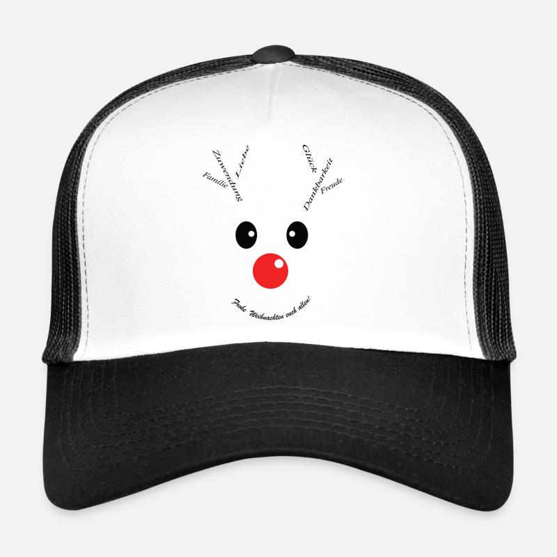 Frohe Weihnachten Rudolf - Trucker Cap - Weiß/Schwarz