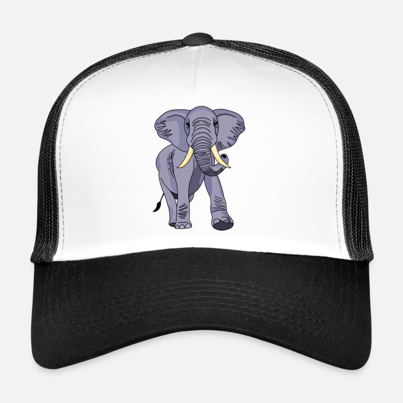 Elefant - Trucker Cap - Weiß/Schwarz
