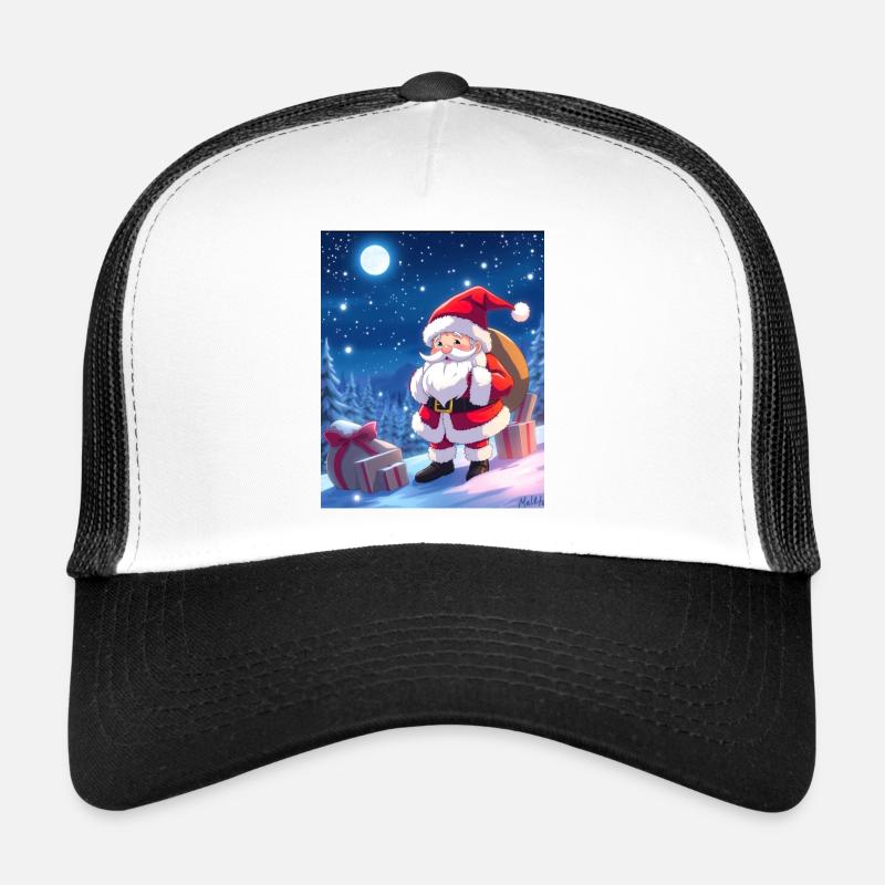 Homme de Noël avec sac de cadeaux Casquette trucker 