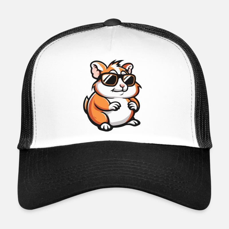 Hamster Comic Cool - Trucker Cap - white/black