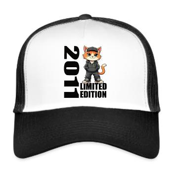Limited Edition 2011 Geburtstag 2011 Geboren - Trucker Cap - Weiß/Schwarz - Vorne