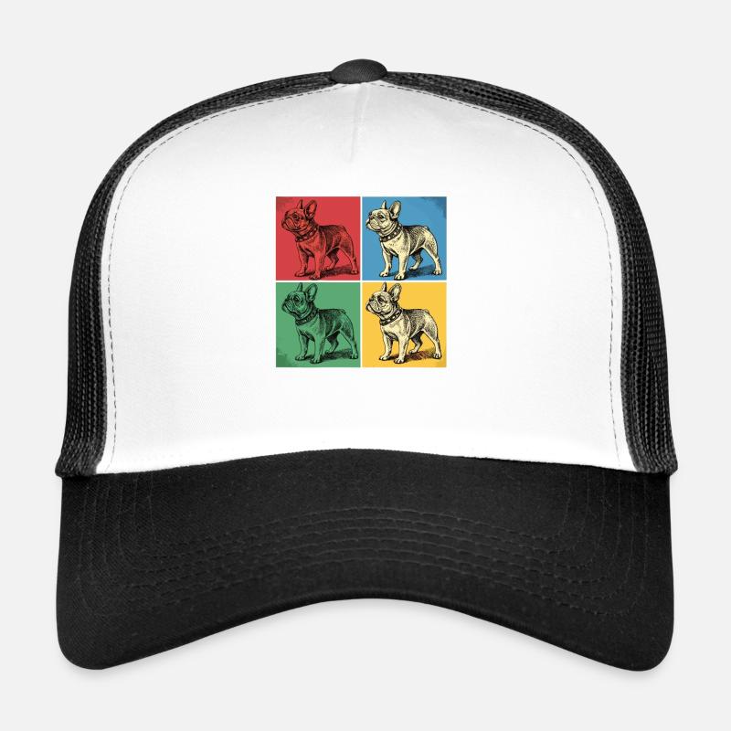 Bouledogue français Pop Art Design Casquette trucker 
