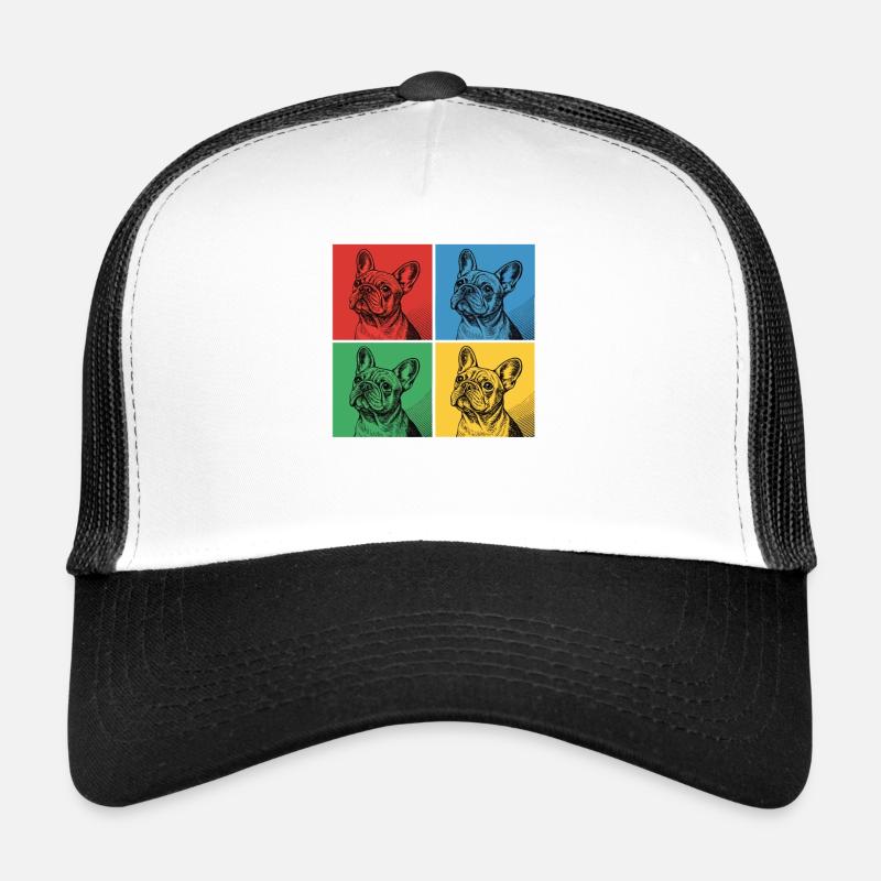 Bouledogue français Pop Art Design Casquette trucker 