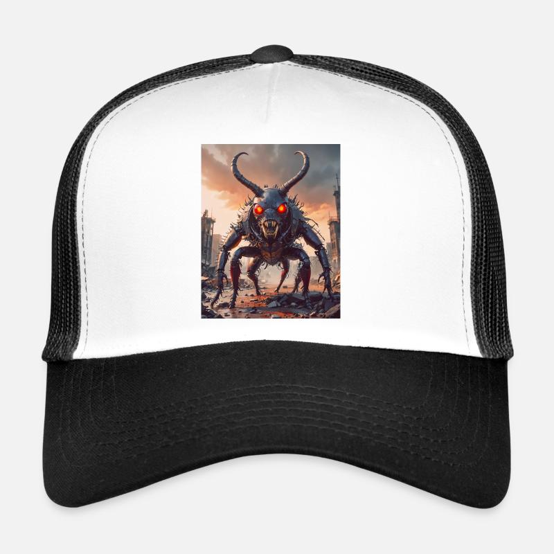 mutant monster half men half insect dark horror Trucker Cap