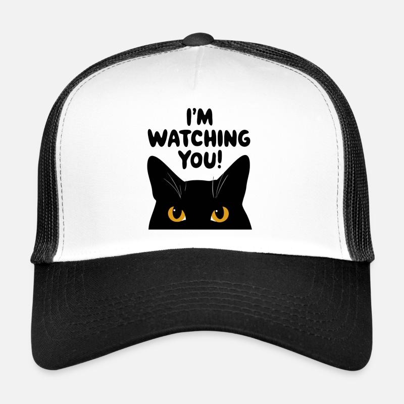 I ́m watching you Cat humor funny Trucker Cap