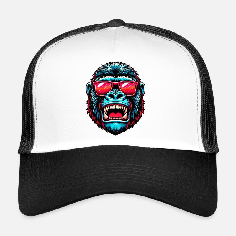 Gorilles avec lunettes de soleil Casquette trucker 