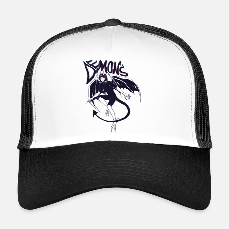 Demon Vibes – Dunkel & Mystisch - Trucker Cap - Weiß/Schwarz