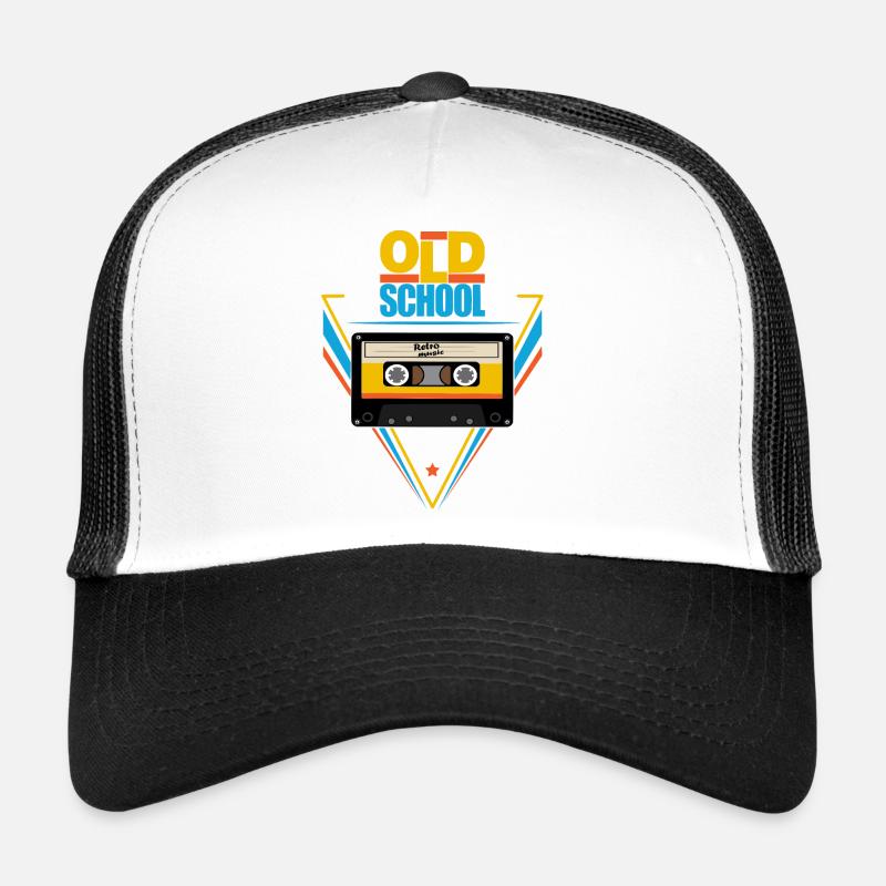Old school - Casquette trucker  - blanc/noir