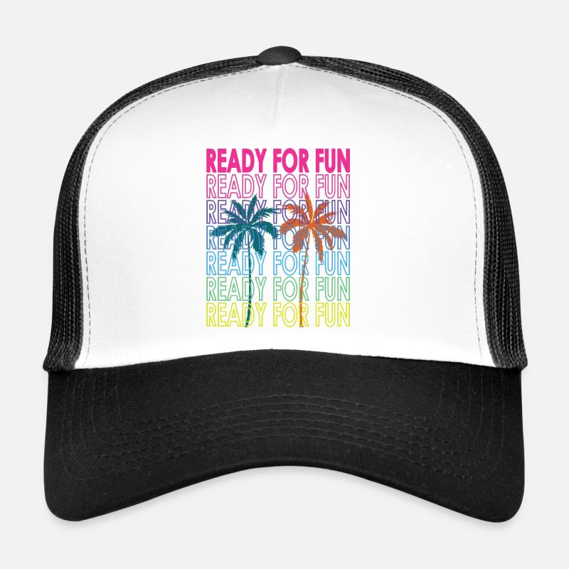 Texte néon tropical prêt pour le fun Casquette trucker 