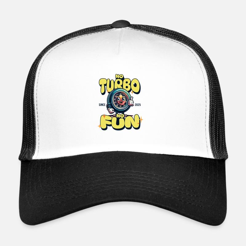 No Turbo No Fun - Trucker Cap - Weiß/Schwarz