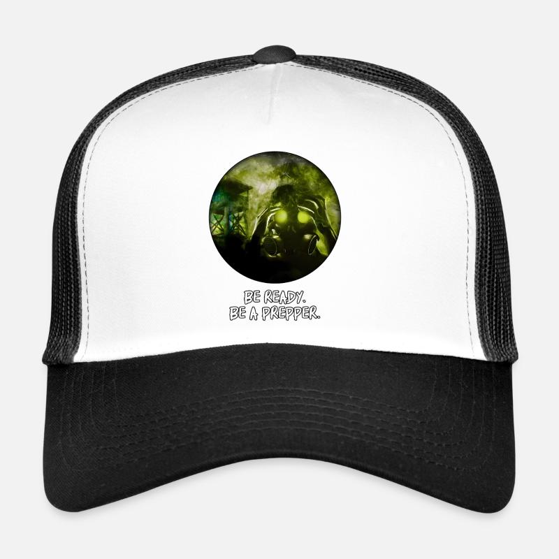 Be ready. Be a Prepper. - Trucker Cap - white/black
