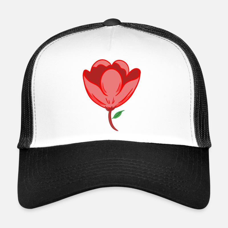 Fleur rouge Casquette trucker 