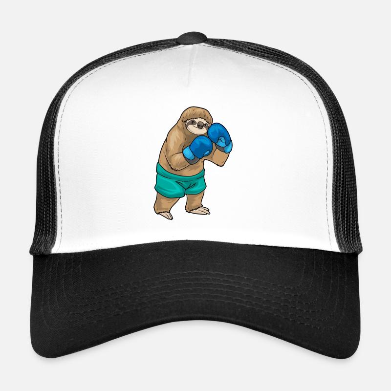 Faultier Boxer Boxhandschuhe Boxen - Trucker Cap - Weiß/Schwarz