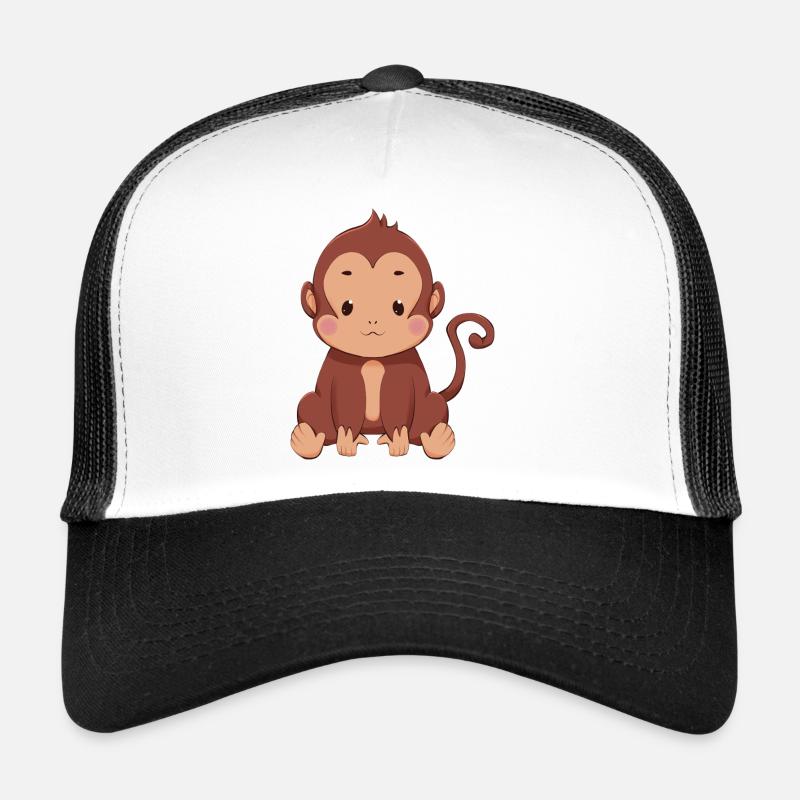 Monkey - Trucker Cap - white/black