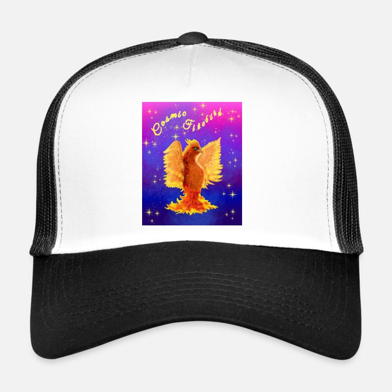 Un cyber-oiseau cosmique orange Casquette trucker 