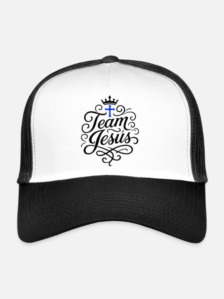 Équipe de la Croix de Jésus - Casquette trucker  - blanc/noir - Devant